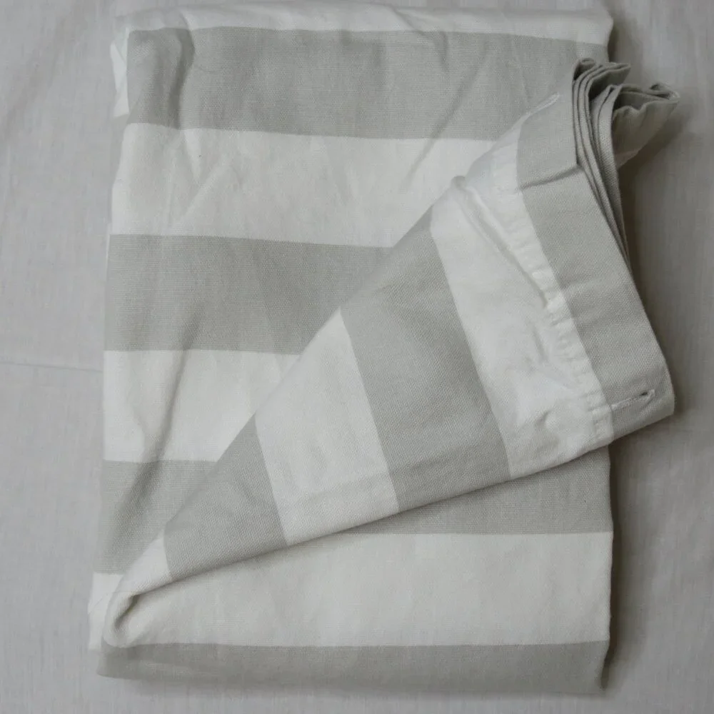 Lauren Ralph Lauren Gray White Stripe Shower Curtain Cotton
